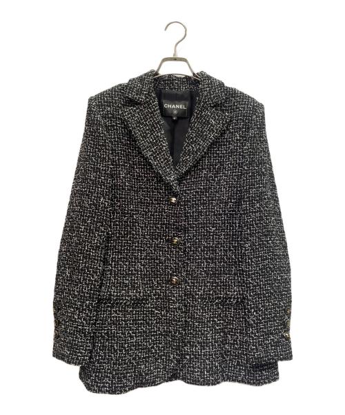 CHANEL（シャネル）CHANEL (シャネル) ココマーク ボタン ツイードジャケット ブラック サイズ:36の古着・服飾アイテム