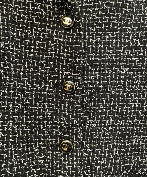 CHANEL（シャネル）CHANEL (シャネル) ココマーク ボタン ツイードジャケット ブラック サイズ:36の古着・服飾アイテム