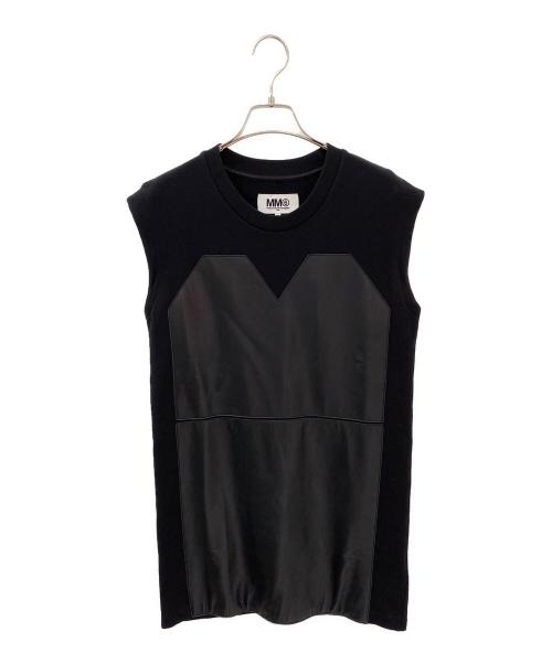 MM6 Maison Margiela（エムエムシックスメゾンマルジェラ）MM6 Maison Margiela (エムエムシックスメゾンマルジェラ) レザーミニドレス ブラック サイズ:Sの古着・服飾アイテム