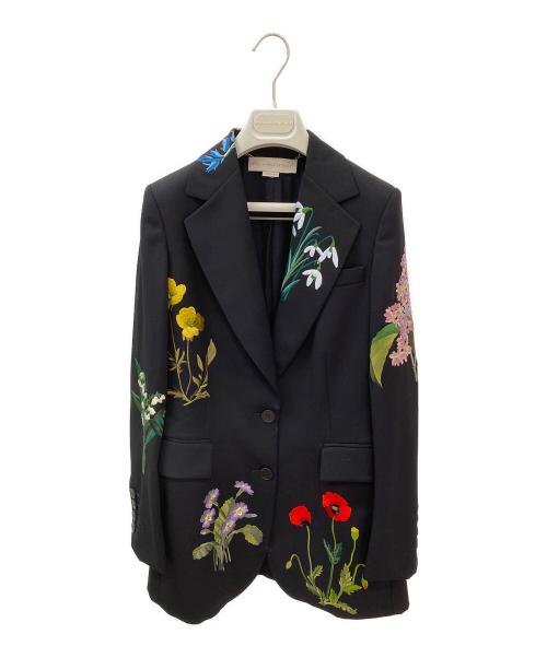 STELLA McCARTNEY（ステラマッカートニー）STELLA McCARTNEY (ステラマッカートニー) 刺繍テーラードジャケット ブラック サイズ:38の古着・服飾アイテム