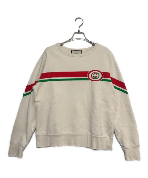 GUCCI（グッチ）GUCCI (グッチ) インターロッキンクルーネックスウェット ホワイト サイズ:Sの古着・服飾アイテム