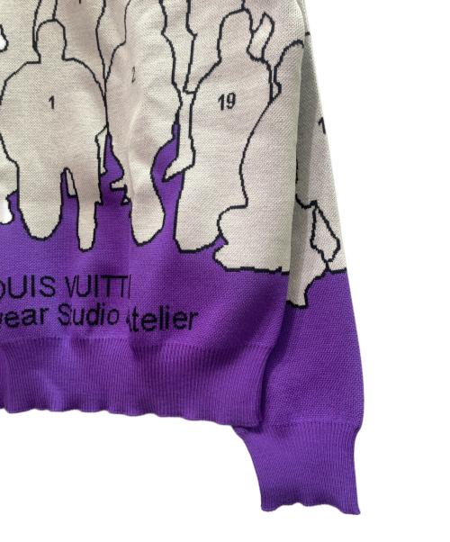 LOUIS VUITTON（ルイ ヴィトン）LOUIS VUITTON (ルイ ヴィトン) スタジオジャカードクルーネックニット パープル サイズ:Ｌ 未使用品の古着・服飾アイテム