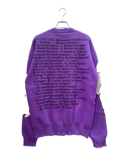LOUIS VUITTON（ルイ ヴィトン）LOUIS VUITTON (ルイ ヴィトン) スタジオジャカードクルーネックニット パープル サイズ:Lの古着・服飾アイテム