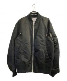 sacai×MADSAKI（サカイ×マドサキ）の古着「MADSAKI バックペイント ツイル MA1」｜ブラック