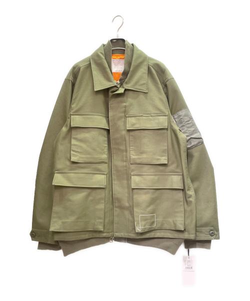 sacai（サカイ）sacai (サカイ) WTAPS (ダブルタップス) Cotton Back Satin Jacket/コットン バックサテン ジャケット カーキ サイズ:4 未使用品の古着・服飾アイテム