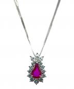 ginza tanakaギンザタナカ）の古着「ペアシェイプカットルビー×ダイヤネックレス」