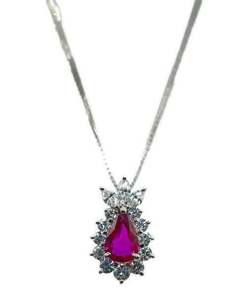 ginza tanaka（ギンザタナカ）GINZA TANAKA (ギンザタナカ) ペアシェイプカットルビー×ダイヤネックレスの古着・服飾アイテム