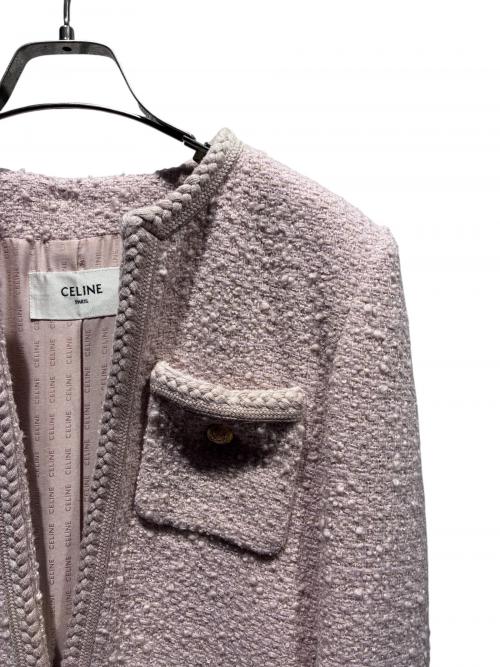 CELINE（セリーヌ）CELINE (セリーヌ) ツイードジャケット ピンク サイズ:34の古着・服飾アイテム