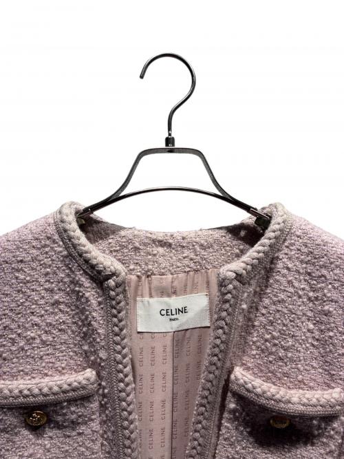 CELINE（セリーヌ）CELINE (セリーヌ) ツイードジャケット ピンク サイズ:34の古着・服飾アイテム