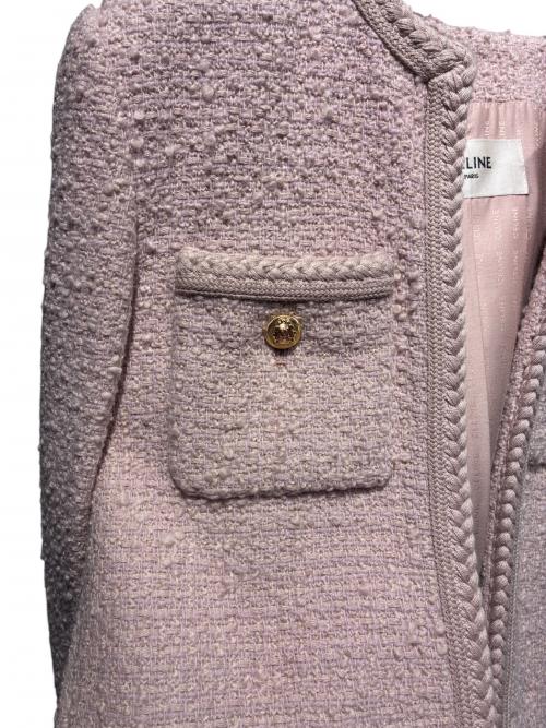 CELINE（セリーヌ）CELINE (セリーヌ) ツイードジャケット ピンク サイズ:34の古着・服飾アイテム