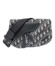 Dior（ディオール）の古着「オブリーク ジャカード サドルポーチ」｜ネイビー