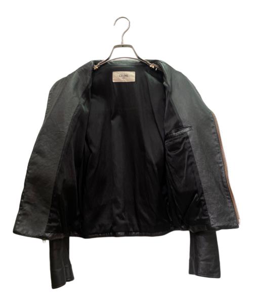 CELINE（セリーヌ）CELINE (セリーヌ)  ウォッシュドカーフライダースジャケット ブラック サイズ:44の古着・服飾アイテム
