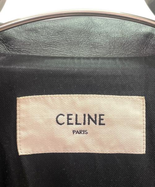 CELINE（セリーヌ）CELINE (セリーヌ)  ウォッシュドカーフライダースジャケット ブラック サイズ:44の古着・服飾アイテム