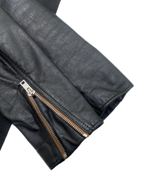 CELINE（セリーヌ）CELINE (セリーヌ)  ウォッシュドカーフライダースジャケット ブラック サイズ:44の古着・服飾アイテム