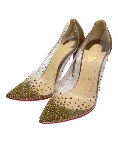 Christian Louboutin（クリスチャン・ルブタン）Christian Louboutin (クリスチャン・ルブタン) クリア ピンヒール クリア×ブラウン サイズ:37　1/2の古着・服飾アイテム