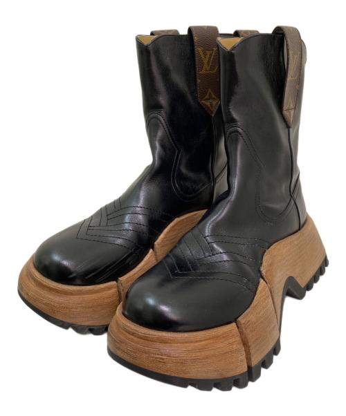 LOUIS VUITTON（ルイ ヴィトン）LOUIS VUITTON (ルイ ヴィトン) LVズーム プラットフォーム アンクルブーツ ブラック サイズ:38の古着・服飾アイテム