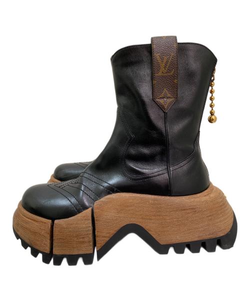 LOUIS VUITTON（ルイ ヴィトン）LOUIS VUITTON (ルイ ヴィトン) LVズーム プラットフォーム アンクルブーツ ブラック サイズ:38の古着・服飾アイテム
