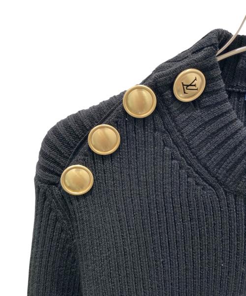 LOUIS VUITTON（ルイ ヴィトン）LOUIS VUITTON (ルイ ヴィトン) 金ボタンリブニット ブラック サイズ:Ｍの古着・服飾アイテム