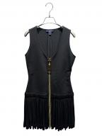 LOUIS VUITTONルイ ヴィトン）の古着「Zipper gathered dress/ジッパーギャザードレス/ジップアップ/ギャザースカート/フリルワンピース/ミニワンピ/RW231B VIB FORO92」｜ブラック