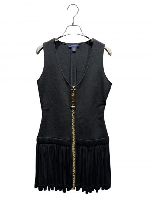 LOUIS VUITTON（ルイ ヴィトン）LOUIS VUITTON (ルイ ヴィトン) Zipper gathered dress/ジッパーギャザードレス/ジップアップ/ギャザースカート/フリルワンピース/ミニワンピ/RW231B VIB FORO92 ブラック サイズ:38の古着・服飾アイテム