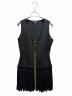 LOUIS VUITTON（ルイ ヴィトン）の古着「Zipper gathered dress/ジッパーギャザードレス/ジップアップ/ギャザースカート/フリルワンピース/ミニワンピ/RW231B VIB FORO92」｜ブラック
