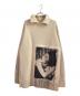 JIL SANDER（ジルサンダー）の古着「フリンジ フォトパッチ 襟付き ウール カシミヤニット」｜アイボリー