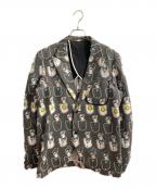 NUMBER (N)INEナンバーナイン）の古着「総柄テーラードジャケット」｜ライトグレー