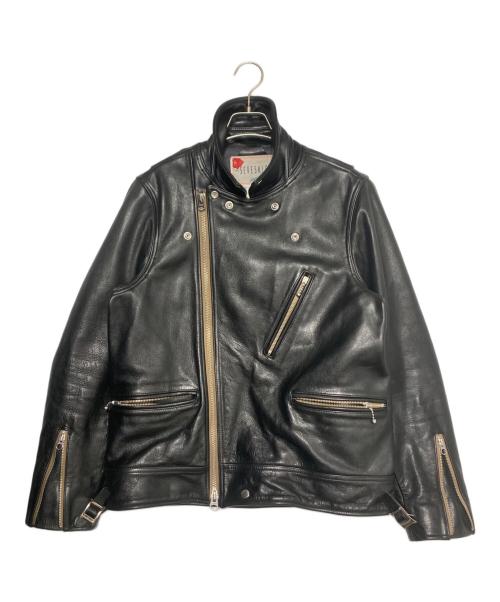 SEVESKIG（セヴシグ）SEVESKIG (セヴシグ) レザーライダースジャケット ブラック サイズ:Lの古着・服飾アイテム