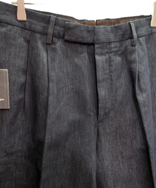 ERMENEGILDO ZEGNA（エルメネジルド・ゼニア）ERMENEGILDO ZEGNA (エルメネジルド・ゼニア) タックデニム トラウザーパンツ インディゴ サイズ:52の古着・服飾アイテム