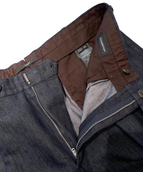 ERMENEGILDO ZEGNA（エルメネジルド・ゼニア）ERMENEGILDO ZEGNA (エルメネジルド・ゼニア) タックデニム トラウザーパンツ インディゴ サイズ:52の古着・服飾アイテム