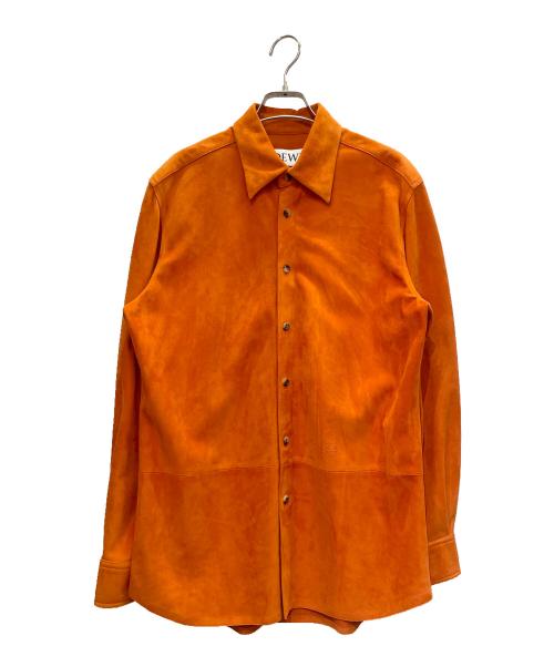 LOEWE（ロエベ）LOEWE (ロエベ) スウェードシャツ オレンジ サイズ:48の古着・服飾アイテム
