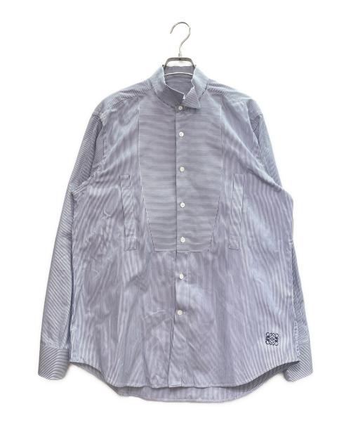 LOEWE（ロエベ）LOEWE (ロエベ) ブザムドレスシャツ ブルー×ホワイト サイズ:40の古着・服飾アイテム
