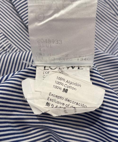 LOEWE（ロエベ）LOEWE (ロエベ) ブザムドレスシャツ ブルー×ホワイト サイズ:40の古着・服飾アイテム