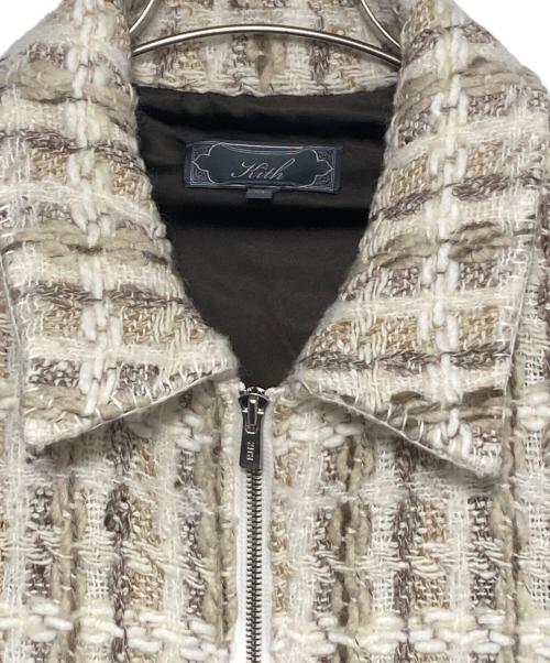 KITH（キス）KITH (キス) ツイードジップアップブルゾン アイボリー サイズ:XLの古着・服飾アイテム