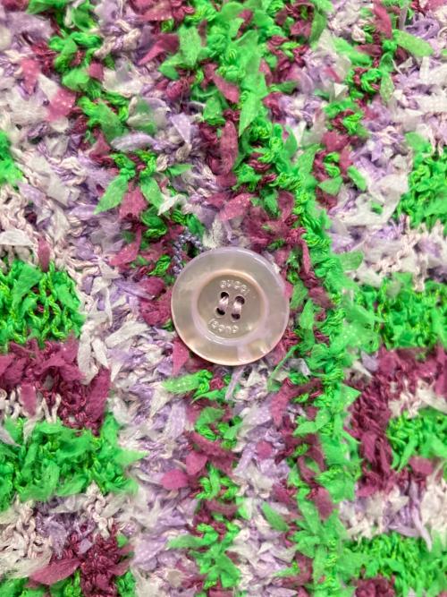 GUCCI（グッチ）GUCCI (グッチ) GG Jacquard Knit Cardigan/GGジャガードニットカーディガン パープル×グリーン サイズ:Sの古着・服飾アイテム