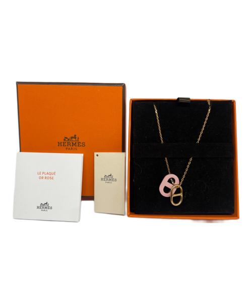 HERMES（エルメス）HERMES (エルメス) オー・マイヨンネックレス シェーヌダンクル ピンク×ゴールドの古着・服飾アイテム