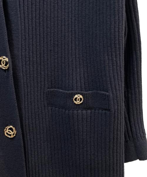 CHANEL（シャネル）CHANEL (シャネル) ツイストココボタン ロングカーディガン ネイビー サイズ:42の古着・服飾アイテム