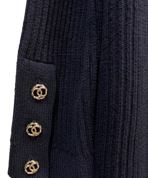 CHANEL（シャネル）CHANEL (シャネル) ツイストココボタン ロングカーディガン ネイビー サイズ:42の古着・服飾アイテム