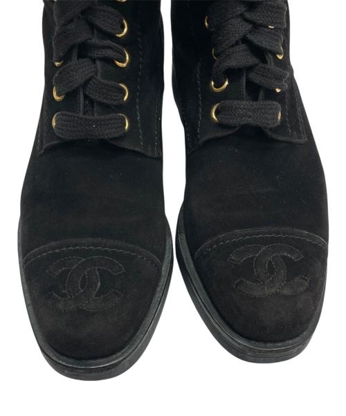 CHANEL（シャネル）CHANEL (シャネル) ココマークスウェードブーツ ブラック サイズ:36の古着・服飾アイテム