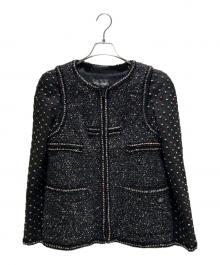CHANEL（シャネル）の古着「17AW P57 Tweed jacket ツイードジャケット」｜ブラック