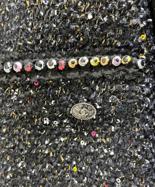 CHANEL（シャネル）CHANEL (シャネル) 17AW P57 Tweed jacket ツイードジャケット ブラック サイズ:40の古着・服飾アイテム