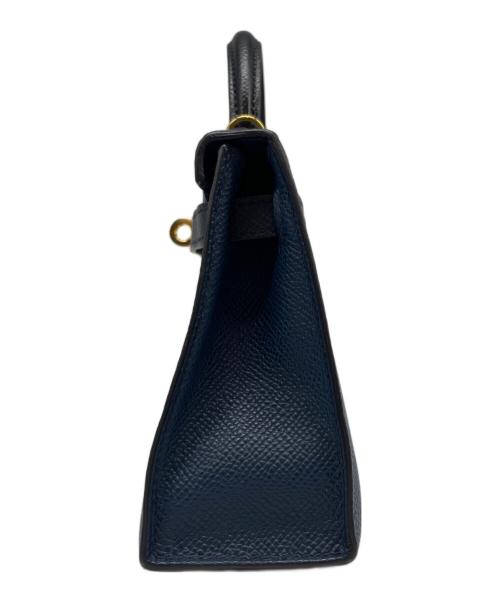 HERMES（エルメス）HERMES (エルメス) ミニケリー 2/ゴールド金具/ヴォーエプソン/ネイビー×ブルー/U刻印 ネイビー×ブルー サイズ:19の古着・服飾アイテム