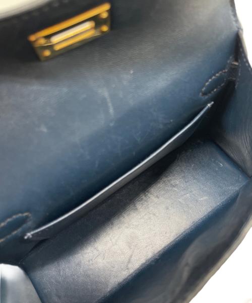 HERMES（エルメス）HERMES (エルメス) ミニケリー 2/ゴールド金具/ヴォーエプソン/ネイビー×ブルー/U刻印 ネイビー×ブルー サイズ:19の古着・服飾アイテム