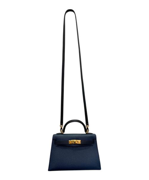 HERMES（エルメス）HERMES (エルメス) ミニケリー 2/ゴールド金具/ヴォーエプソン/ネイビー×ブルー/U刻印 ネイビー×ブルー サイズ:19の古着・服飾アイテム