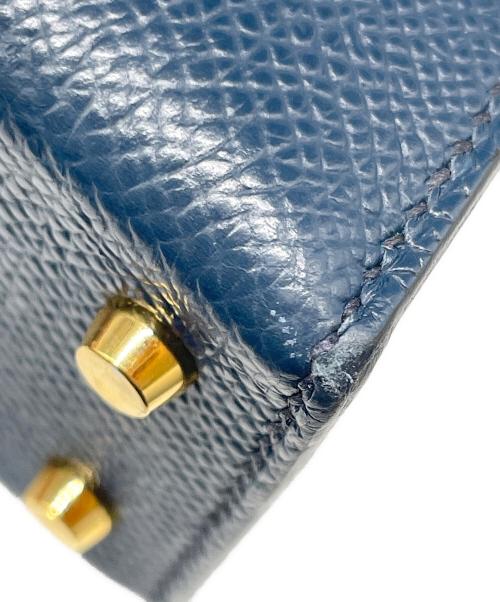 HERMES（エルメス）HERMES (エルメス) ミニケリー 2/ゴールド金具/ヴォーエプソン/ネイビー×ブルー/U刻印 ネイビー×ブルー サイズ:19の古着・服飾アイテム