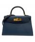 HERMES（エルメス）の古着「ミニケリー 2/ゴールド金具/ヴォーエプソン/ネイビー×ブルー/U刻印」｜ネイビー×ブルー