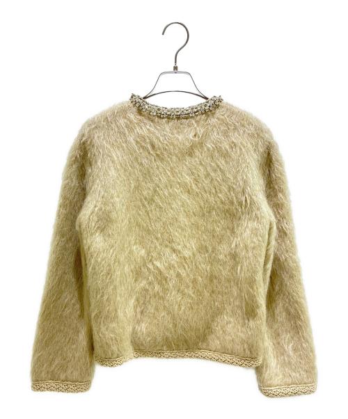 CELINE（セリーヌ）CELINE (セリーヌ) エンブロイダリー カーディガン / ブラッシュドモヘア ベージュ サイズ:XSの古着・服飾アイテム