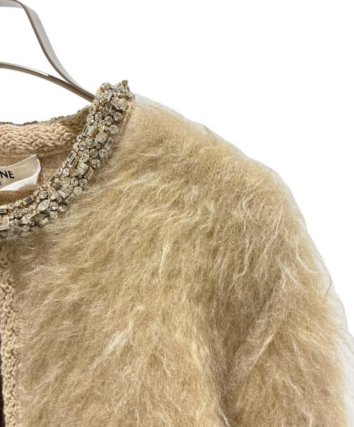 CELINE（セリーヌ）CELINE (セリーヌ) エンブロイダリー カーディガン / ブラッシュドモヘア ベージュ サイズ:XSの古着・服飾アイテム