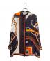 HERMES（エルメス）の古着「All-Over Print Silk Stand-Collar Shirt 総柄シルク スタンドカラーシャツ」｜ブラック×オレンジ
