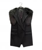 DOLCE & GABBANAドルチェ＆ガッバーナ）の古着「ファー付ジレベスト」｜ブラック